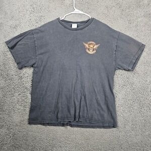 Black Ink Design Skull Wings K*ll‎ Em All Let God Sort Em Out Graphic T Shirt XL